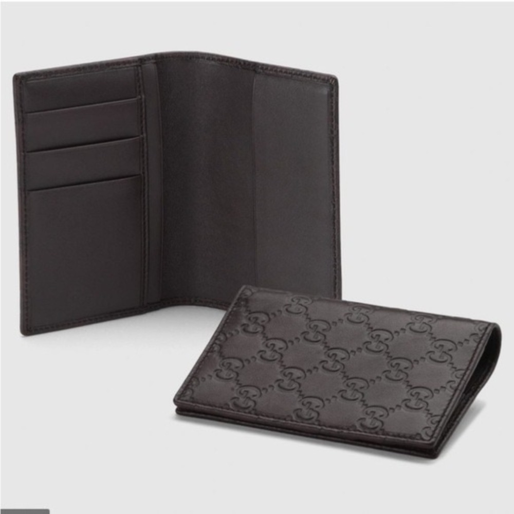 Gucci Dark Brown Guccissima Passport Holder